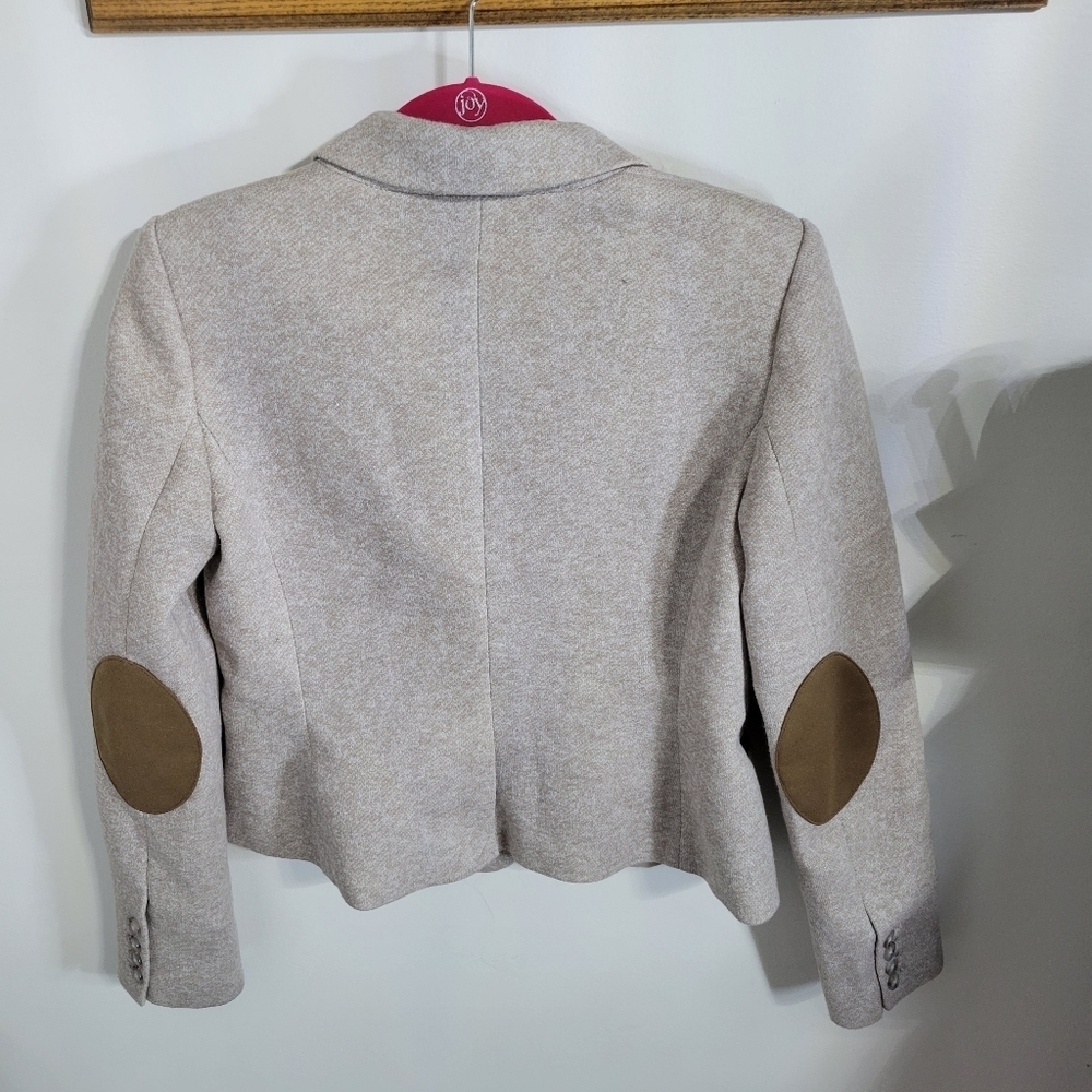 Tommy Hilfiger Tan Knit Blazer w/ Elbow Patches Jacket, Size 4 - Picture 3 of 5